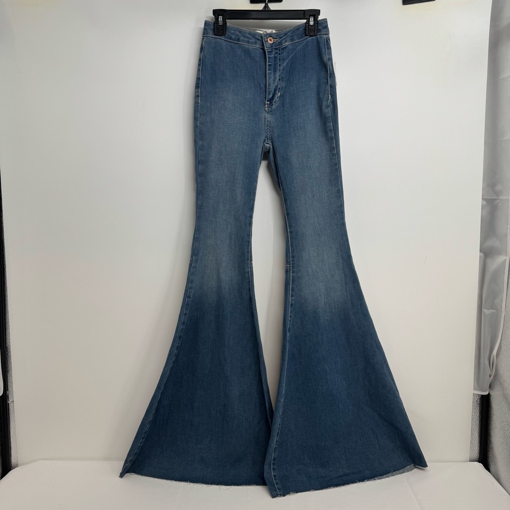 NWT We The Free People Jeans Womens Size  24 Just Float On Flare Raw Hem Hippie - Picture 2 of 12